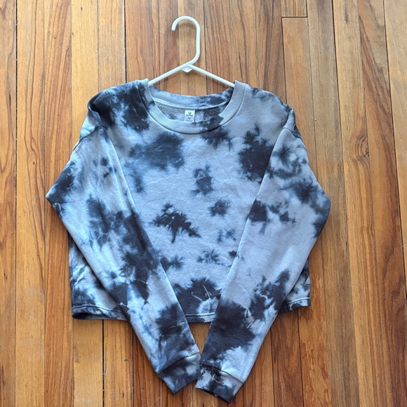 90 Degree By Reflex Tops - 90 Degree By Reflex Tie-Dye Sweatshirt - Black and Gray
